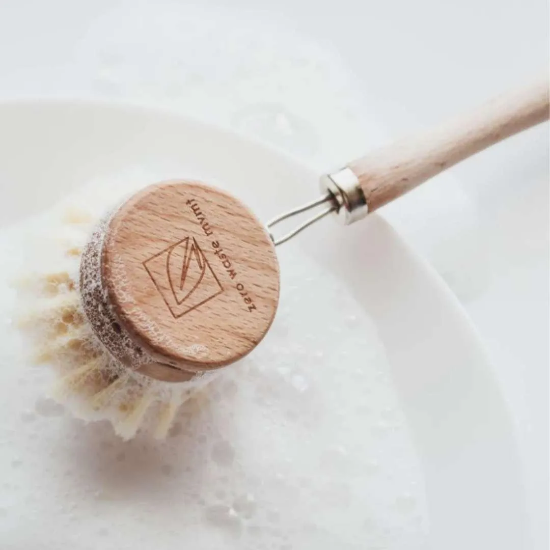 wooden cleaning brush and replacement head