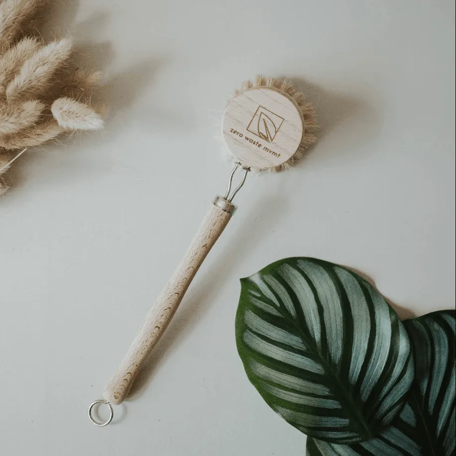 wooden cleaning brush and replacement head