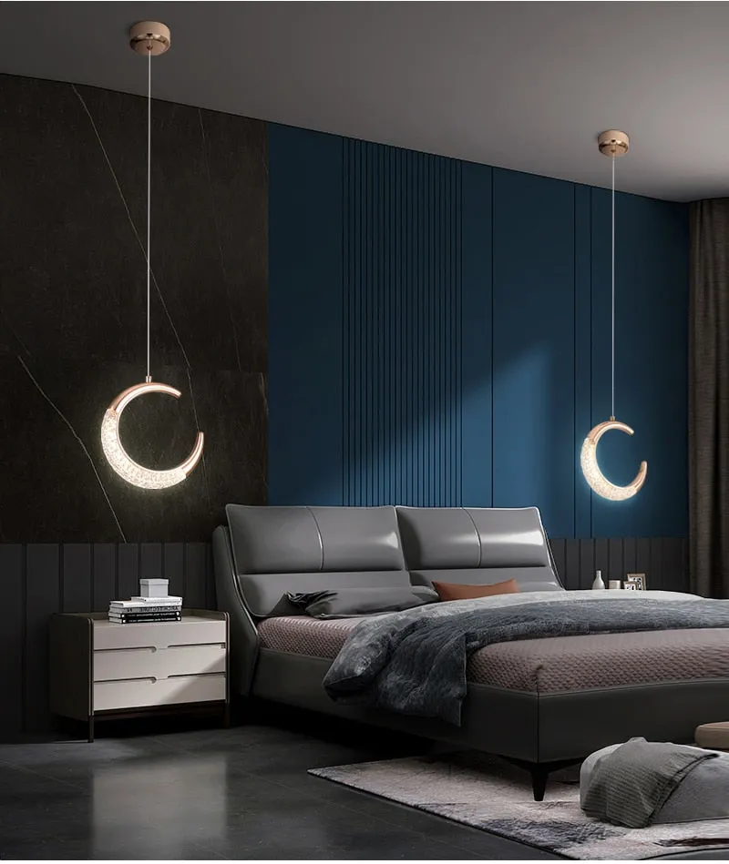 YLK Half-moon design led chandelier for staircase modern gold