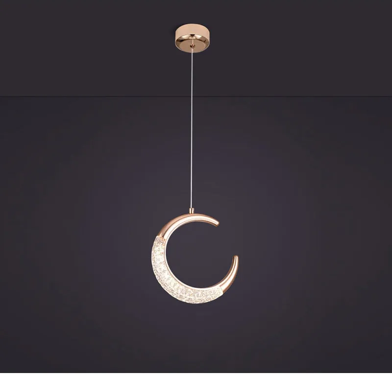 YLK Half-moon design led chandelier for staircase modern gold