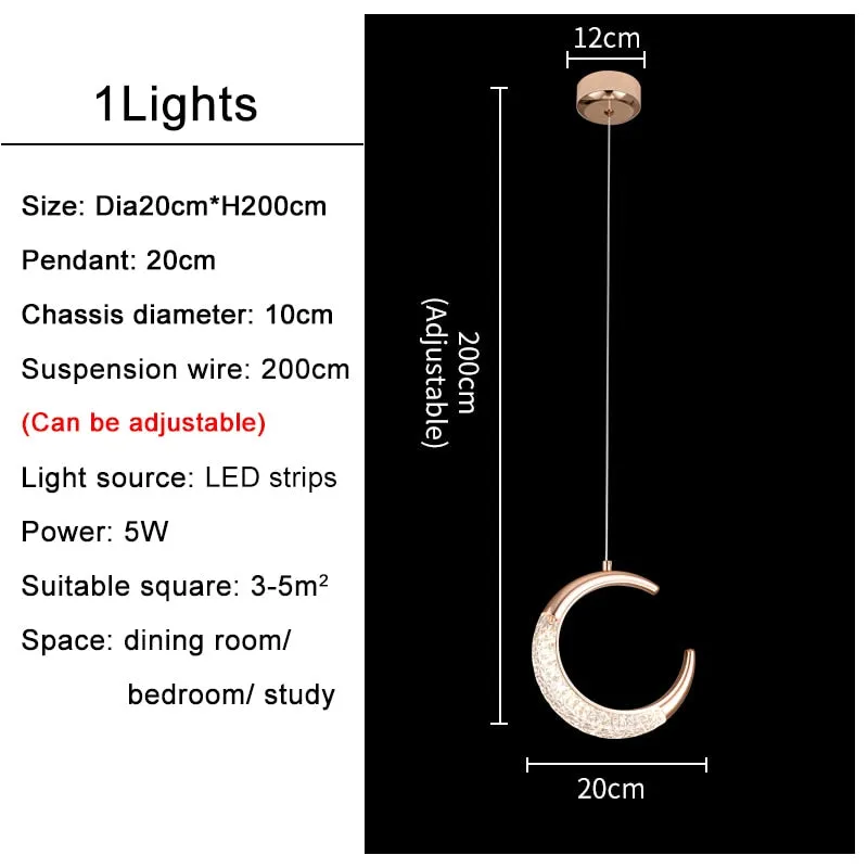 YLK Half-moon design led chandelier for staircase modern gold