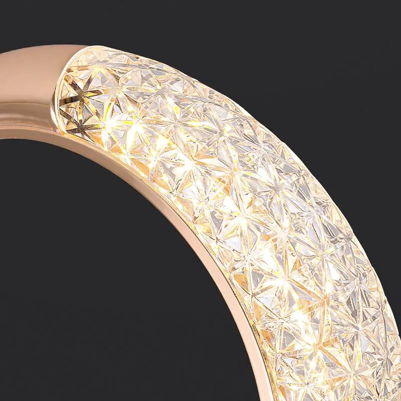 YLK Half-moon design led chandelier for staircase modern gold